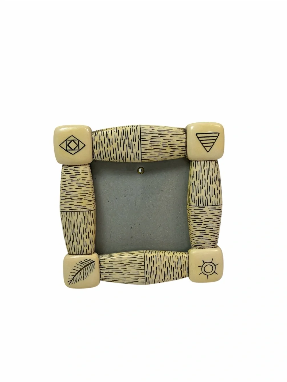 Vintage Terragraphics 1993 Tribal Picture Frame Faux Bone Safari Boho